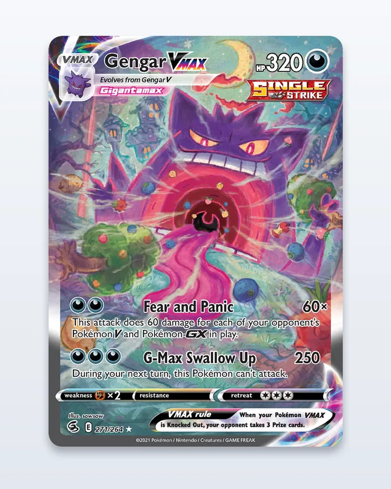 Gengar VMAX 271/264 Fusion Strike Alt Art – Mint – etupuoli