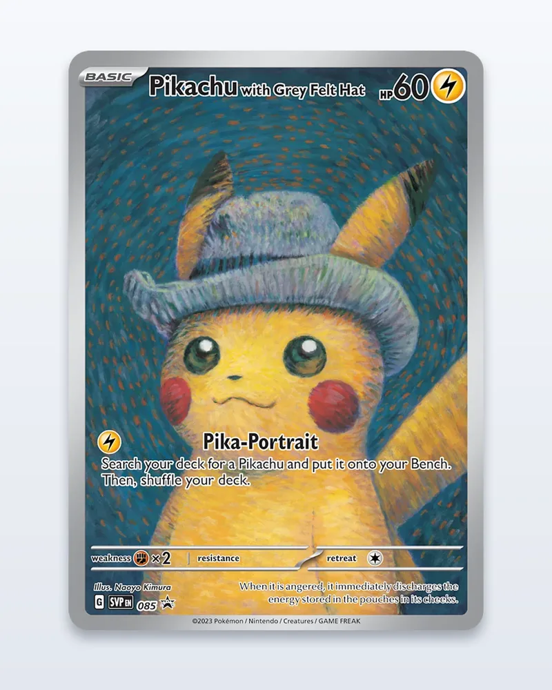 Pikachu with Grey Felt Hat SVP 085 SV Black Star Promos – EX – etupuoli