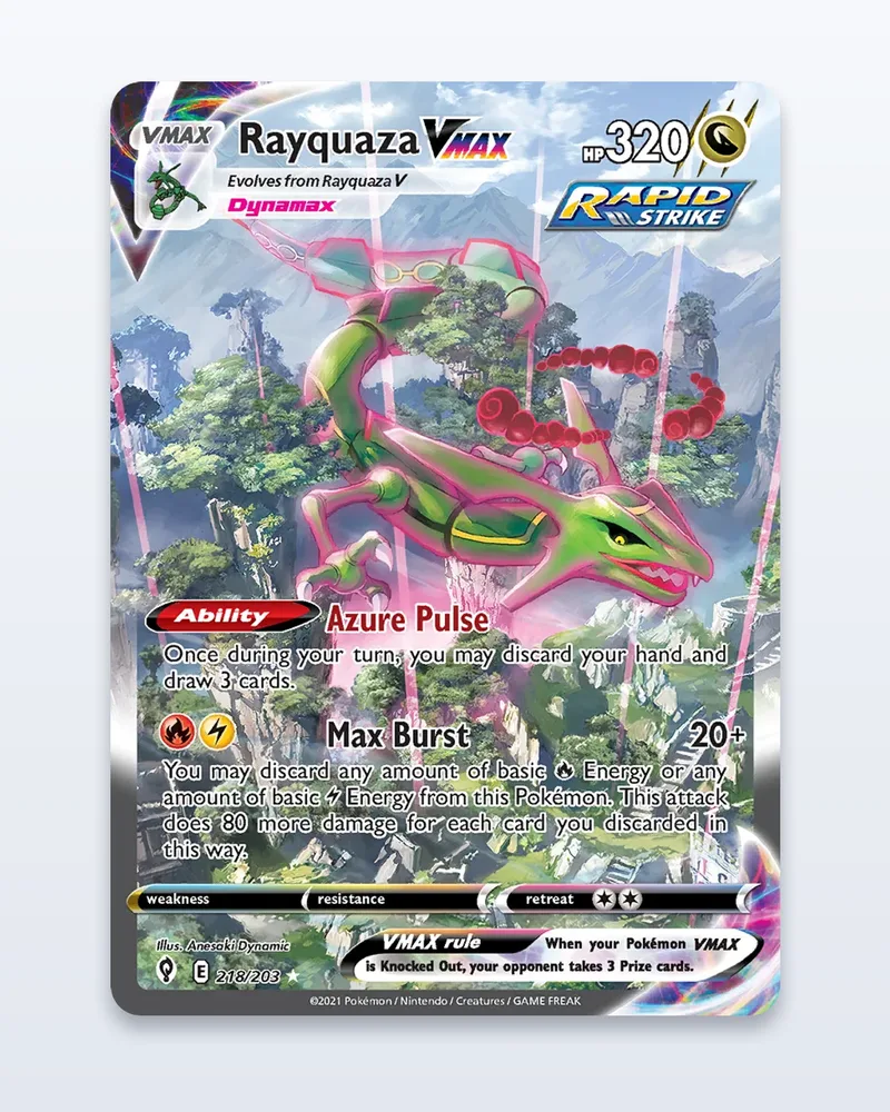 Rayquaza VMAX 218/203 Evolving Skies Alt Art – Mint – etupuoli
