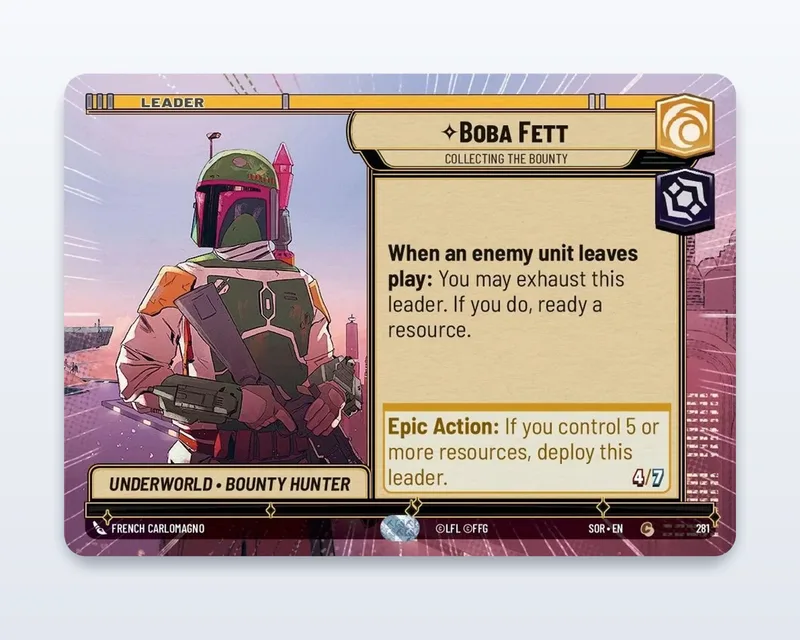 Boba Fett - Collecting the Bounty 281 Spark of Rebellion Leader (Hyperspace) – EX – etupuoli