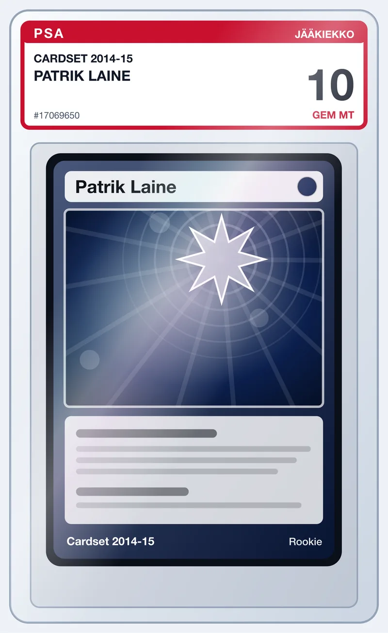 Patrik Laine Cardset 2014-15 Rookie – PSA 10 – slab edestä
