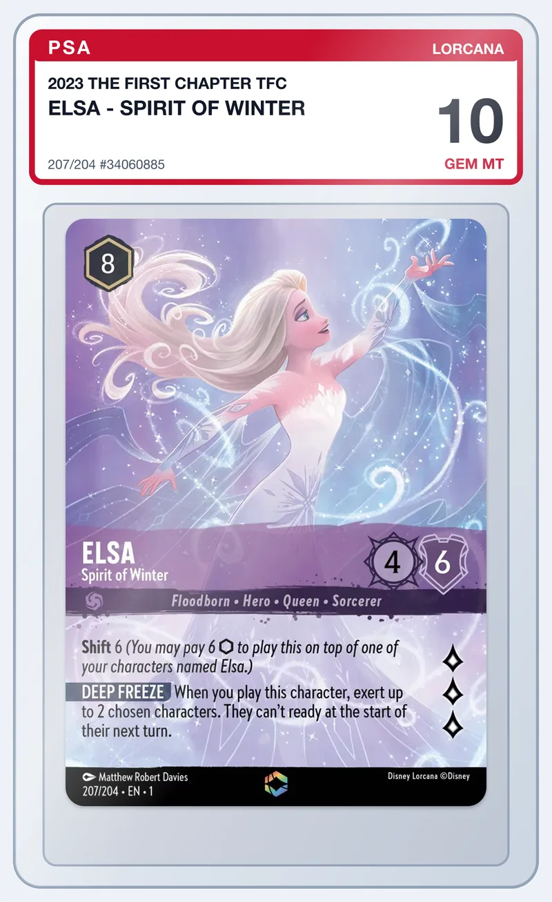 Elsa - Spirit of Winter 207/204 The First Chapter Enchanted – PSA 10 – slab edestä