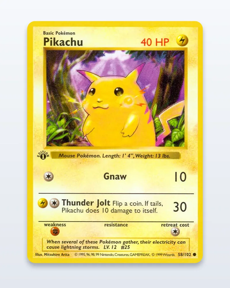 Pikachu 58/102 Base Set – GD – etupuoli