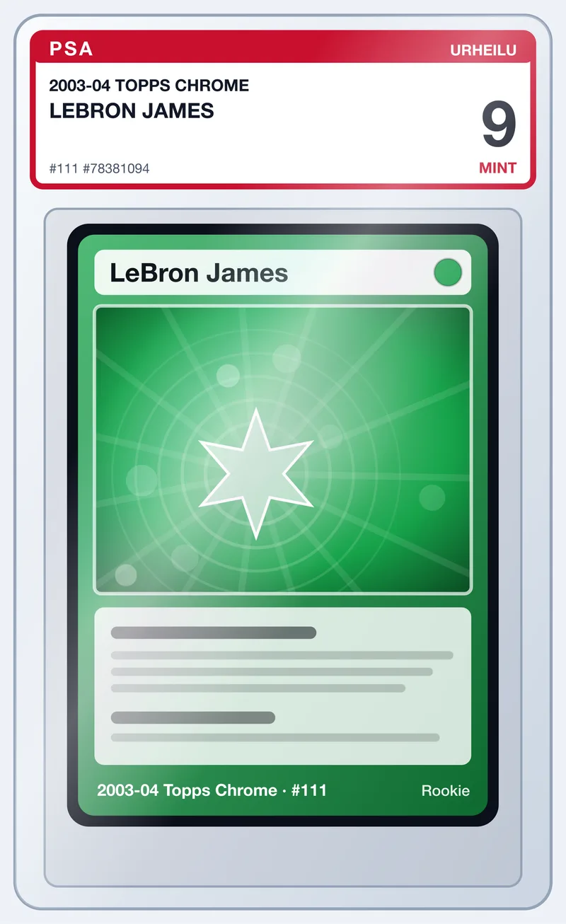 LeBron James 2003-04 Topps Chrome Rookie #111 – PSA 9 – slab edestä