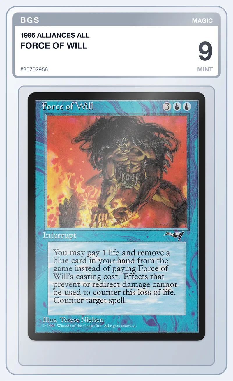 Force of Will Alliances – BGS 9 – slab edestä