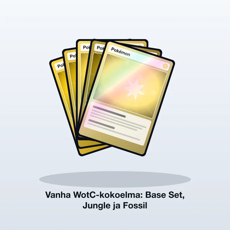 Vanha WotC-kokoelma: Base Set, Jungle ja Fossil – n. 180 korttia