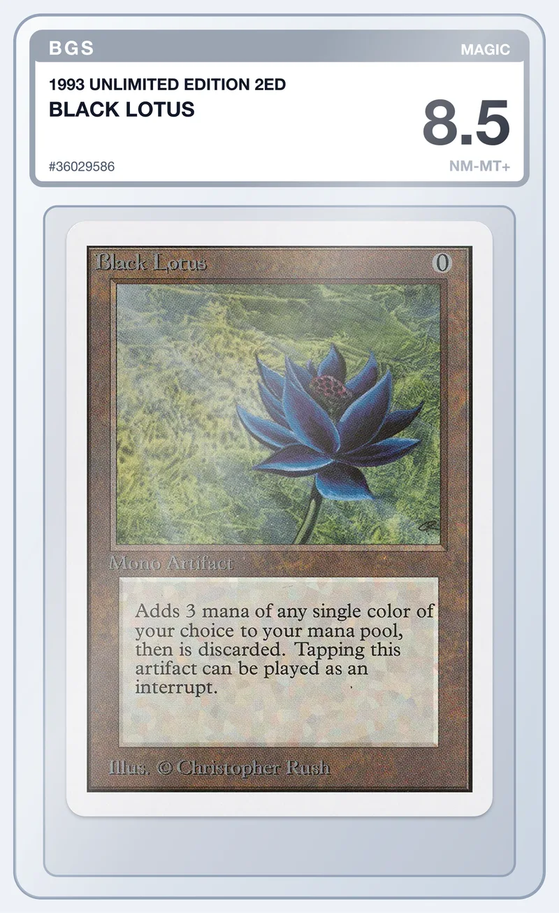 Black Lotus (Unlimited) – BGS 8.5 – slab edestä