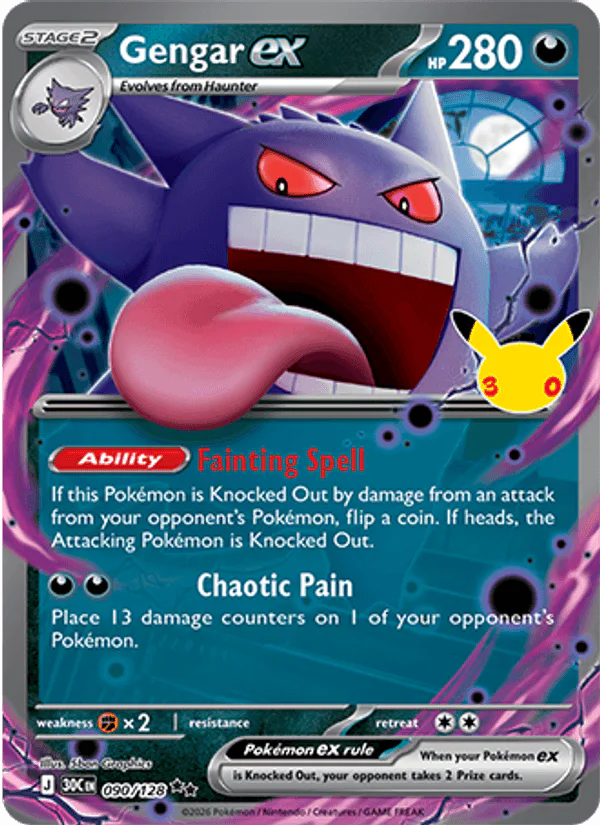 Gengar ex 090/128 30th Celebration – NM