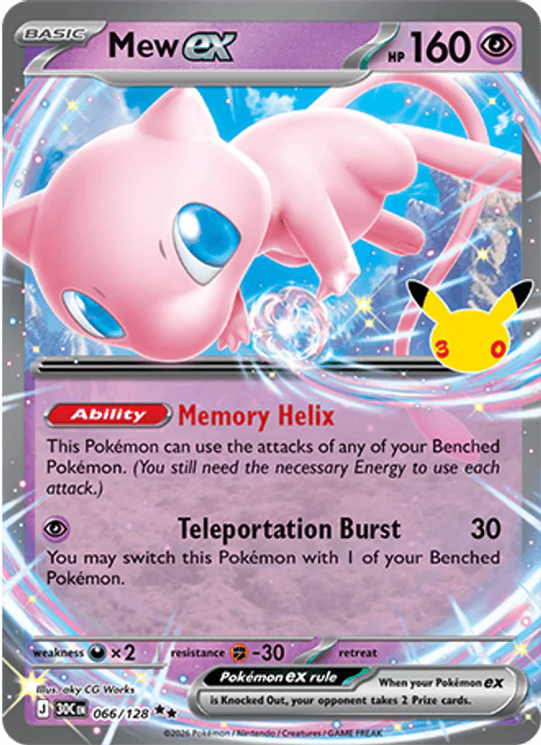 Mew ex 066/128 30th Celebration – NM