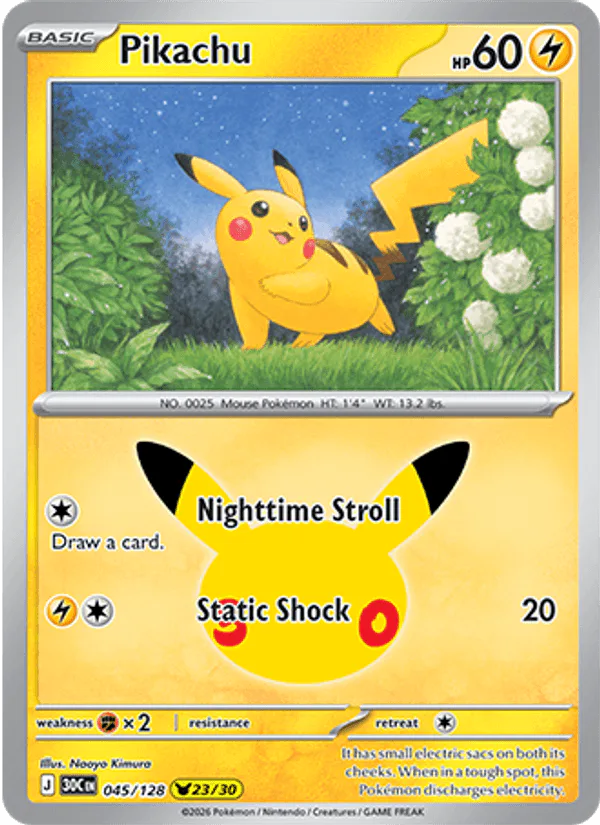 Pikachu 045/128 30th Celebration – NM