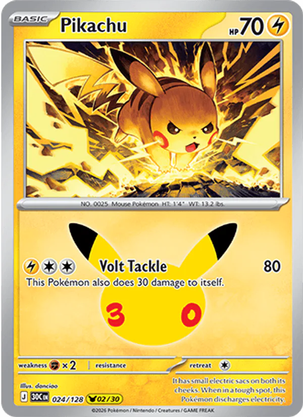 Pikachu 024/128 30th Celebration – NM