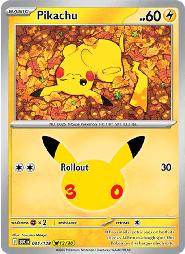 Pikachu 035/128 30th Celebration – NM
