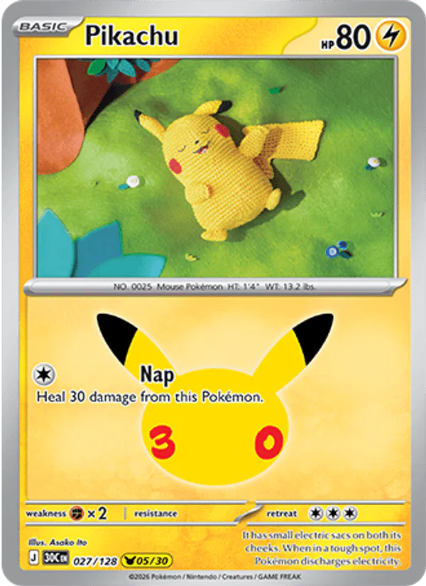 Pikachu 027/128 30th Celebration – NM
