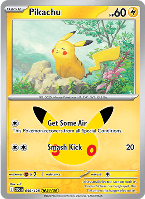 Pikachu 046/128 30th Celebration – NM