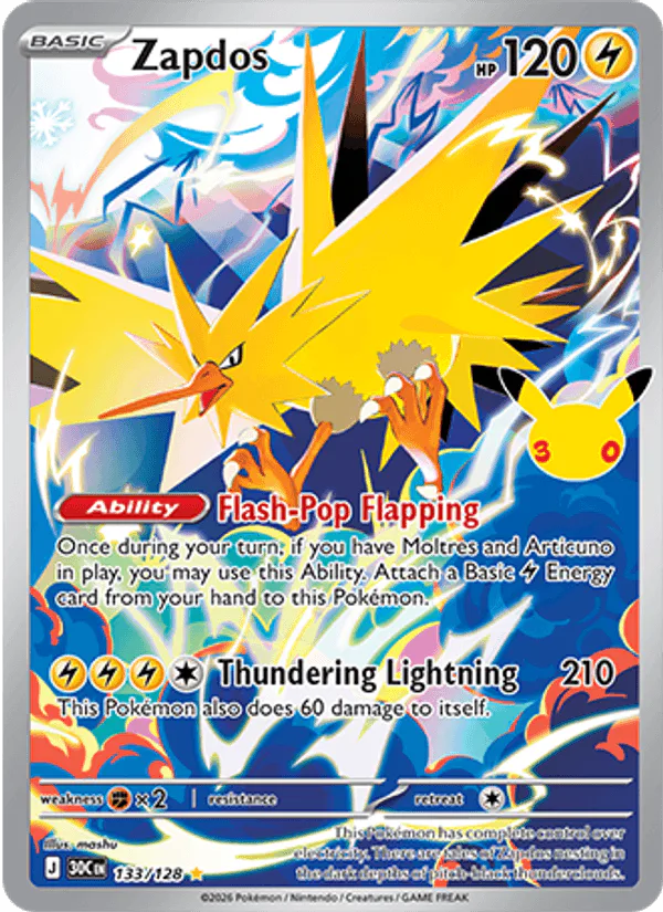 Zapdos 133/128 30th Celebration – NM