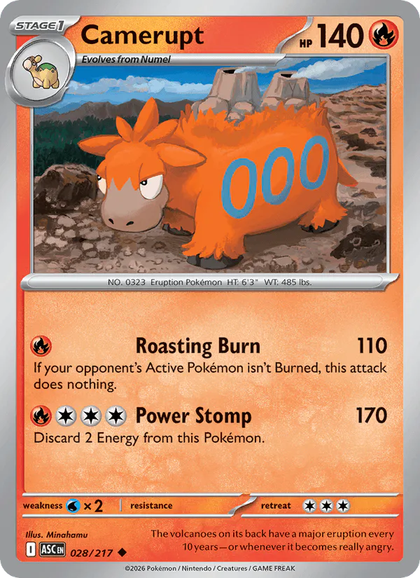 Camerupt 028/217 Ascended Heroes Quick Ball Reverse Holo – NM