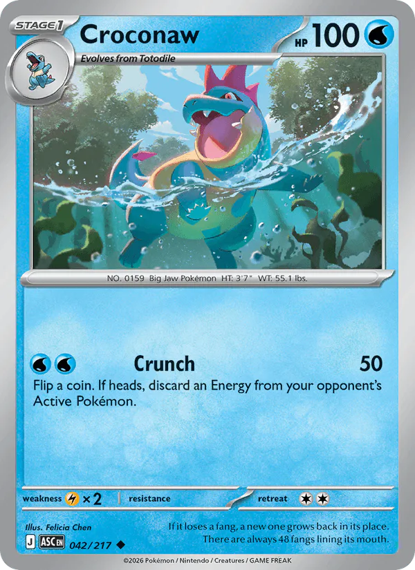 Croconaw 042/217 Ascended Heroes Friend Ball Reverse Holo – NM