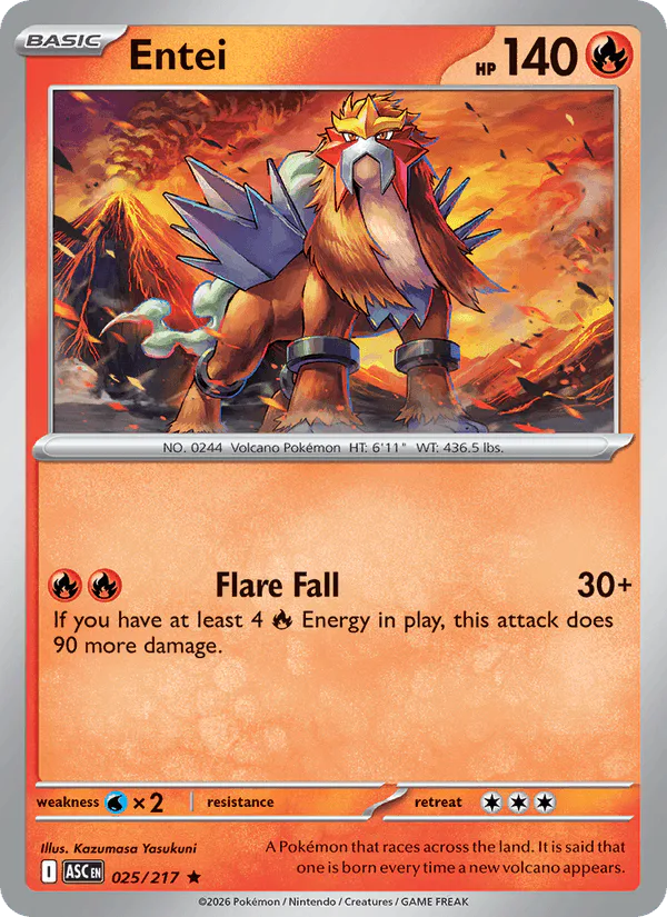 Entei 025/217 Ascended Heroes Energy Symbol Reverse Holo – NM