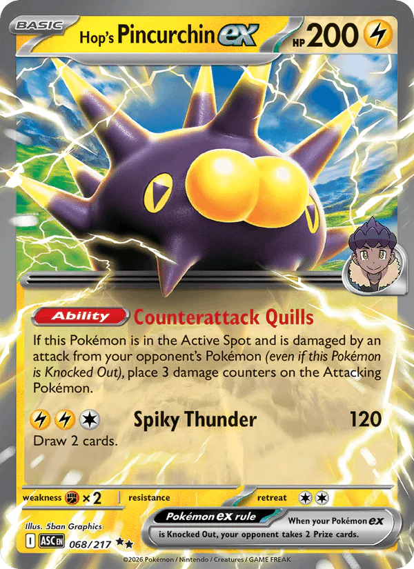 Hop's Pincurchin ex 068/217 Ascended Heroes – NM