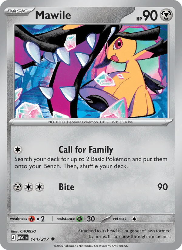 Mawile 144/217 Ascended Heroes Dusk Ball Reverse Holo – NM