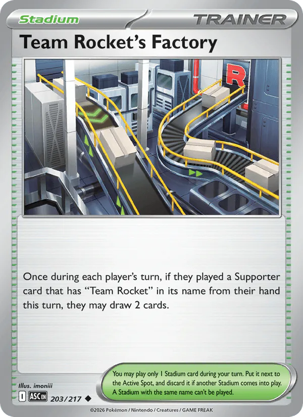Team Rocket's Factory 203/217 Ascended Heroes Reverse Holo – NM
