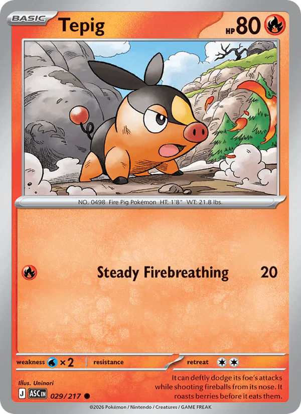 Tepig 029/217 Ascended Heroes Friend Ball Reverse Holo – NM