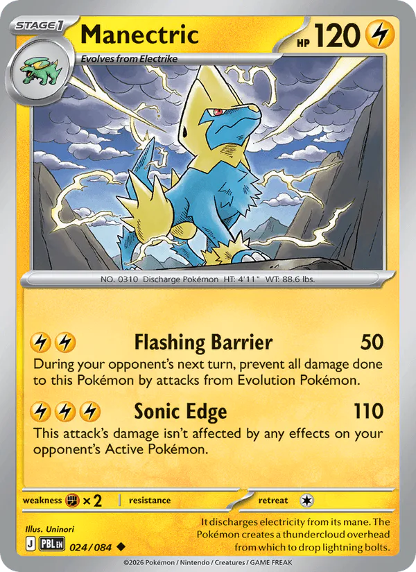 Manectric 024/084 Pitch Black Reverse Holo – NM
