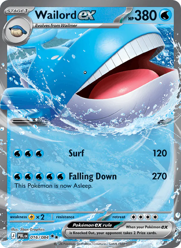 Wailord ex 016/084 Pitch Black – NM