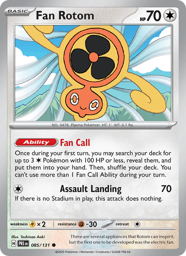 Fan Rotom 085/131 Prismatic Evolutions Poké Ball Reverse Holo – NM