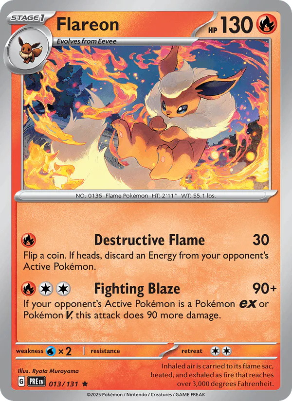 Flareon 013/131 Prismatic Evolutions Reverse Holo – NM