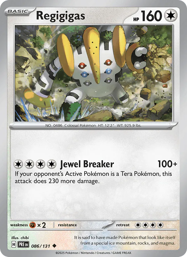Regigigas 086/131 Prismatic Evolutions Reverse Holo – NM