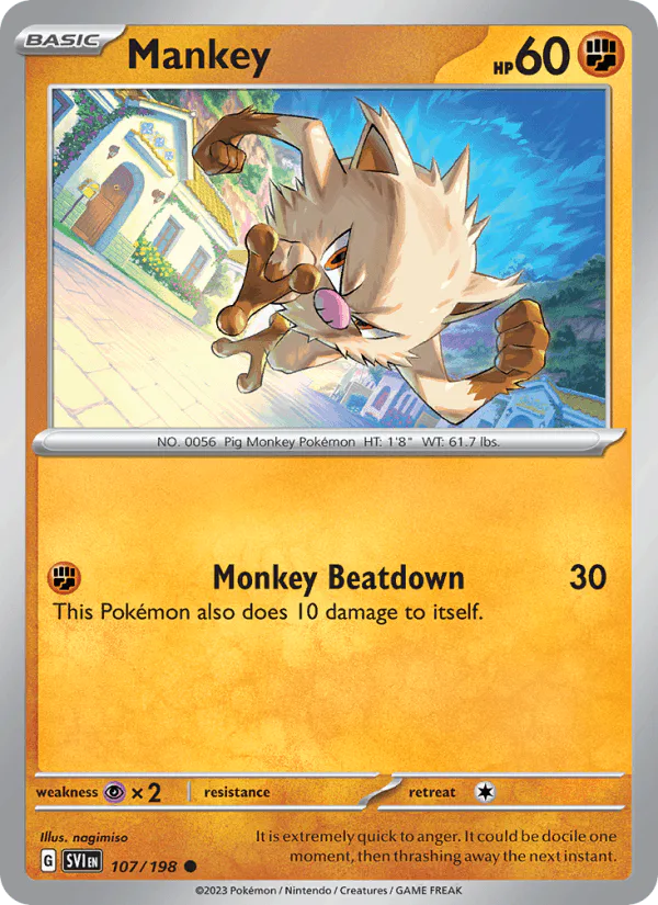 Mankey 107/198 Scarlet & Violet Reverse Holo – NM